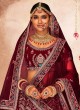 Gorgeous Maroon Velvet Bridal Lehenga Choli